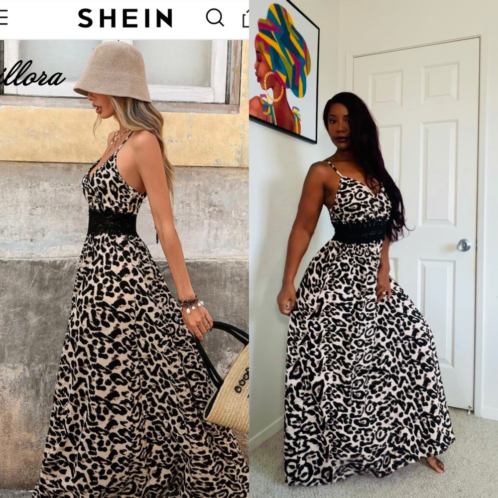 SHEIN Leopard Print Maxi Dress